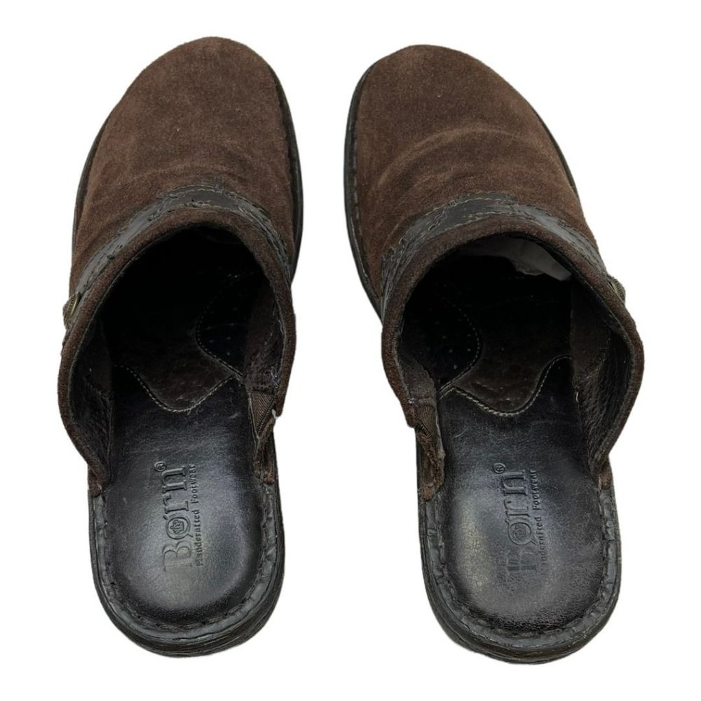 Born B64623 Pittina Summerborn Together Brown Suede Mules Clogs shoes Women's 6 - Picture 5 of 10